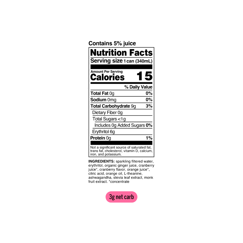 cranberry ginger adaptogen drink (12 pack)