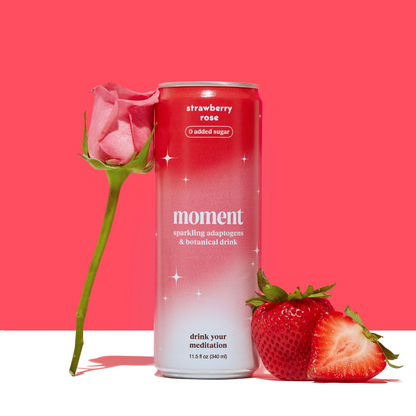 Strawberry rose botanical soda (12 pack)