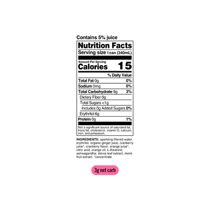 cranberry ginger adaptogen drink (12 pack)