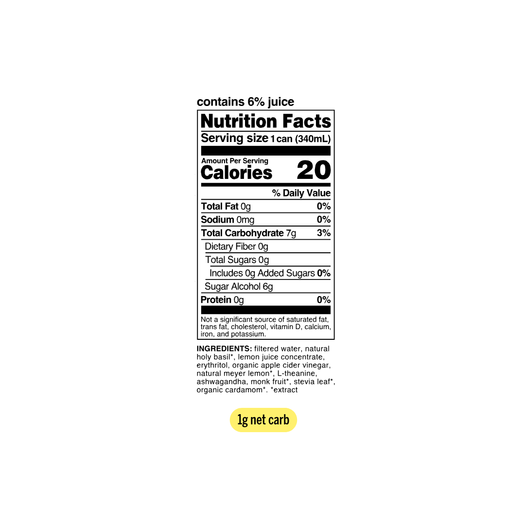 tulsi lemon adaptogen drink (12 pack)