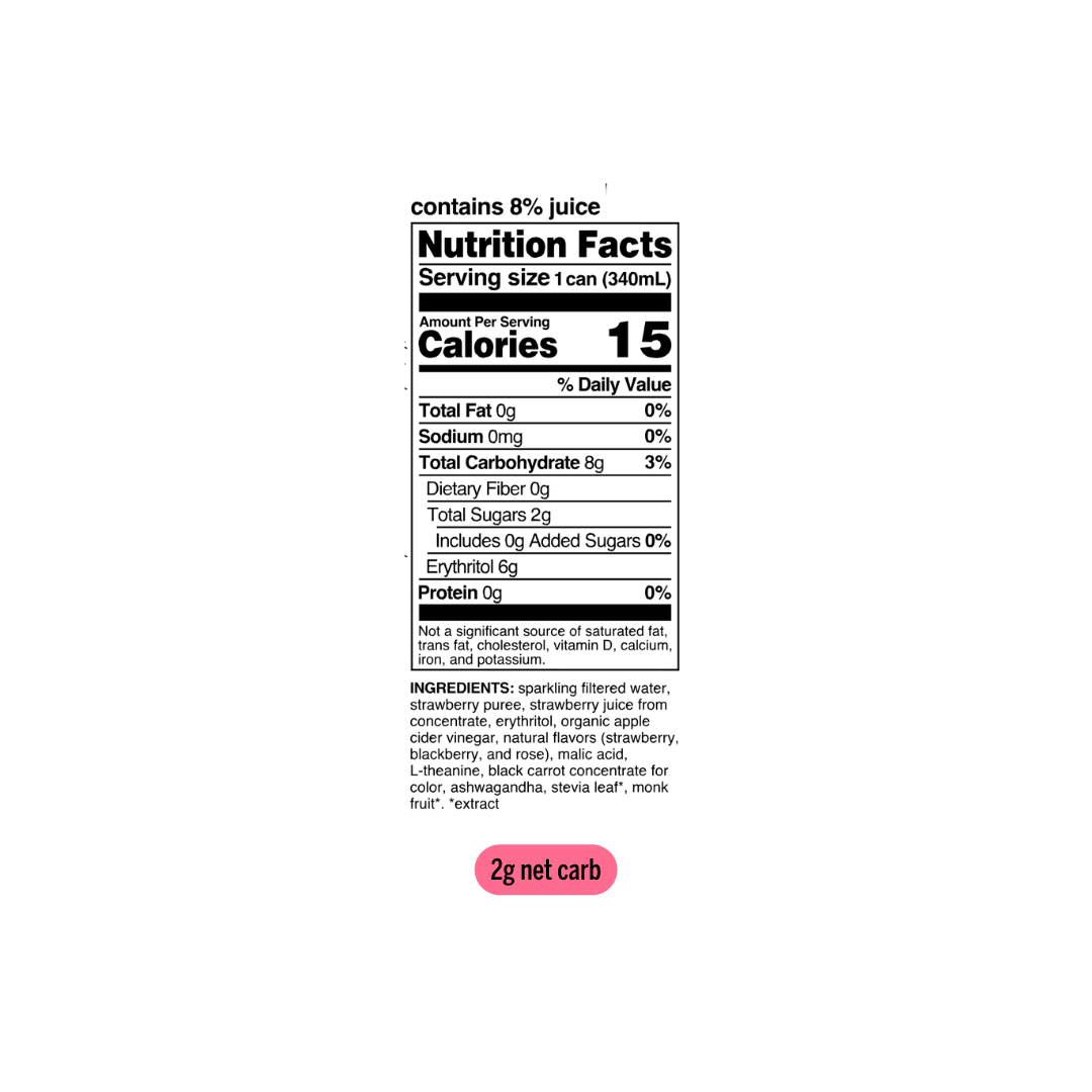 Strawberry rose adaptogen drink (24 pack)