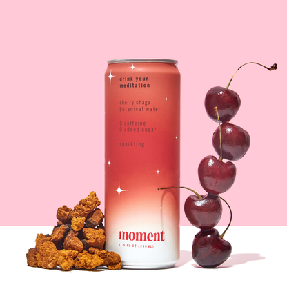 cherry chaga sparkling adaptogen drink (12 pack)