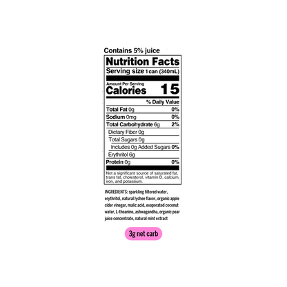 lychee mint adaptogen drink (12 pack)
