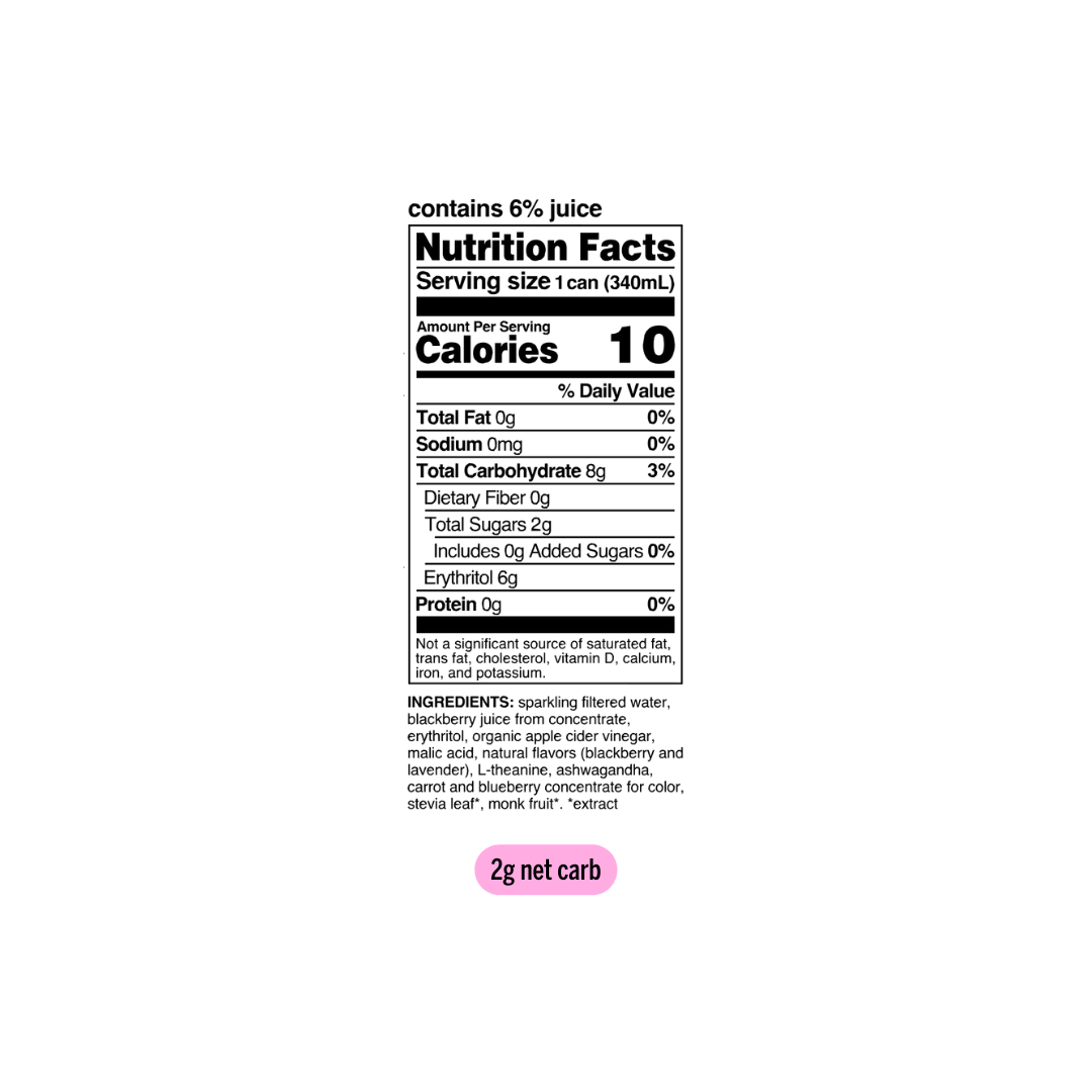 blackberry lavender  botanical soda  (12 pack)